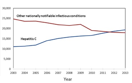 Hepatitis C Deaths and Deaths from Other Nationally Notifiable Infectious Diseases, 2003-2013