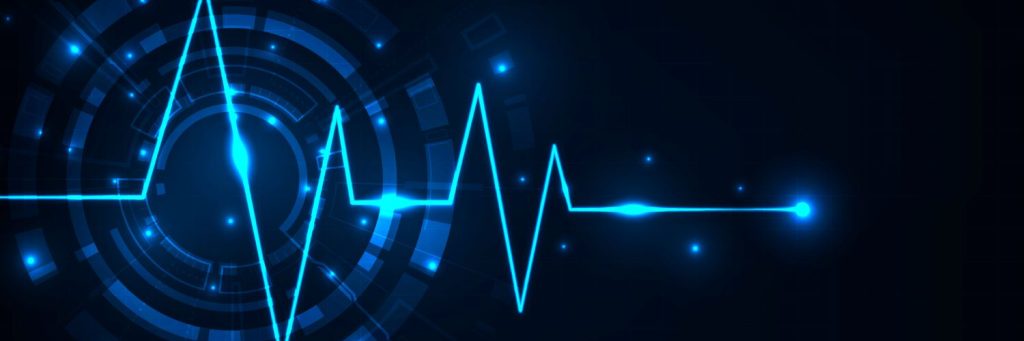 Vector heart wave technology technology digital medical background. Cardiology. graphic illustration