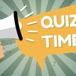 Quiz time graphic with megaphone