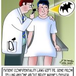 Medical cartoon about Batman, Bruce Wayne