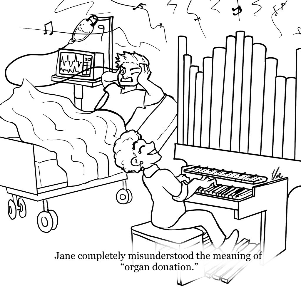 medical cartoon, organ donation, medical humor, doctor humor, doctor cartoon, donor