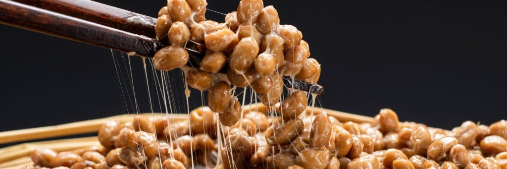 Natto, fermented soy, healthy traditional Japanese food.