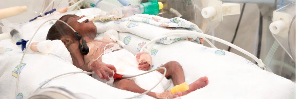 preterm, premature, Newborn baby inside incubator, infant