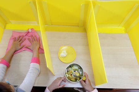 Taiwan School Uses Dividers During Lunch To Counter Coronavirus