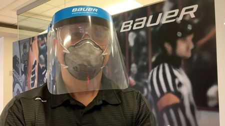 Hockey visors into face shields: Hockey gear maker tweaks equipment for health workers