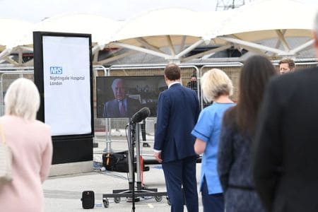 Britain’s Prince Charles opens massive new field hospital to fight coronavirus