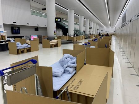 Japan’s Narita Airport offers cardboard beds for travellers awaiting coronavirus all-clear